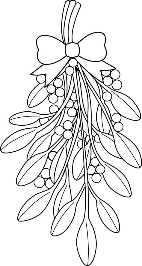Mistletoe Coloring Page Printable